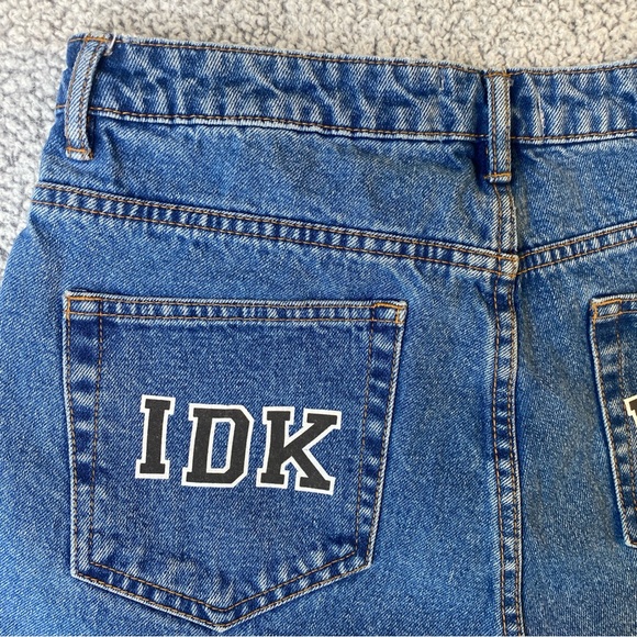 Zara TRF High Waisted Cut Off Shorts 8 Custom Graphic Floral IDK HMU Frayed Boho - Picture 7 of 10